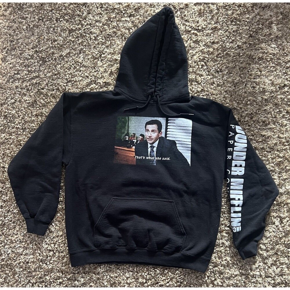 The Office Mens Black Michael Scott Thats What She Said Sweatshirt Hoodie Large